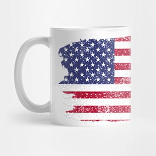 American Flag Distressed Watercolor Style USA Mug